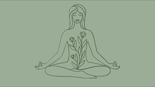 Illustration einer meditierenden Person als Symbol für Ruhe und Balance