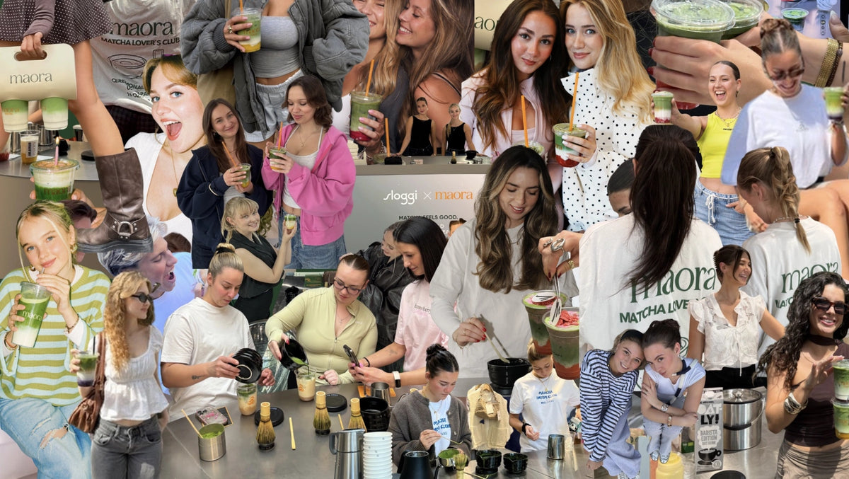 Collage ausgewählter Impressionen von Matcha Caterings und Brand Events von Maora